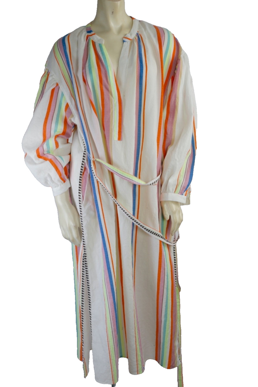 Lemlem H&M Dress L Maxi Caftan Kaftan Stripe Tunic Boho Beach Resort Liya Kebede